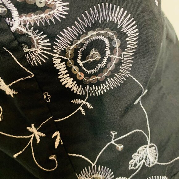 I.N. Studio Embroidered Sequin Halter Dress Size 14 Ruffle Tiered Eyelet V Neck - Picture 11 of 16